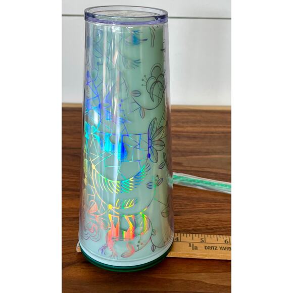 NWT Starbucks Holiday 2022 Color Change Enchanted Forest 24oz Tumbler Mint - Picture 3 of 6